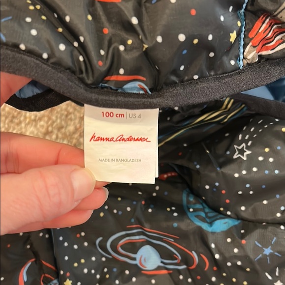 Hanna Andersson Kids Space-Themed Puffer Jacket - Black and Blue - Picture 2 of 4